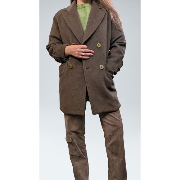 Caroline Rohmer Petite Olive Green Wool and Cashmere Coat - Picture 3 of 7